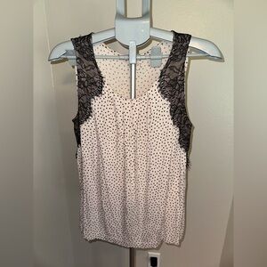 LOFT Nude and Black Lace Chemise